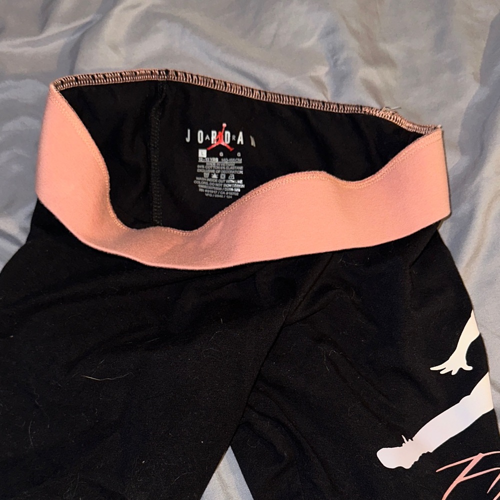 Jordan Kids Black Shorts with Pink Waistband